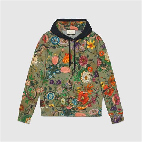 gucci womens floral hoodie|grey designer hoodie women's.